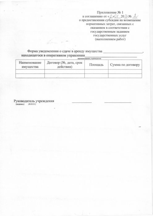 Соглашение № 2 о предоставлении из областного бюджета Новосибирской области субсидии государственному автономному учреждению Новосибирской области на финансовое обеспечение выполнения государственного задания 